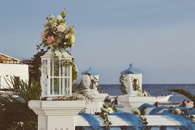 Outdoor wedding location with weather-aware setup