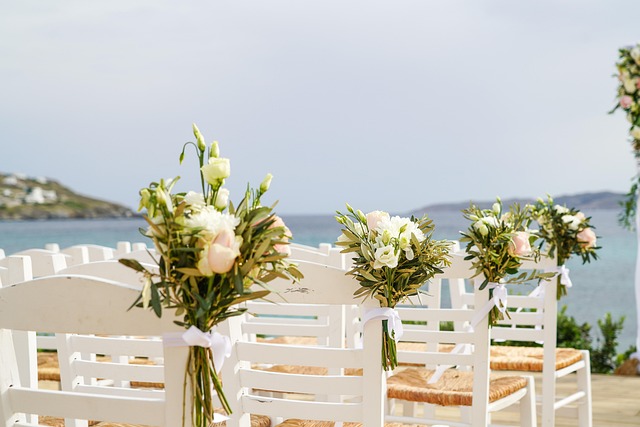 Mykonos flowers by the sea for a unique wedding venue