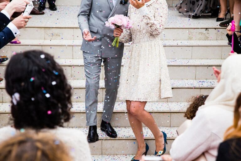 Wedding guest dress in an elegant setting